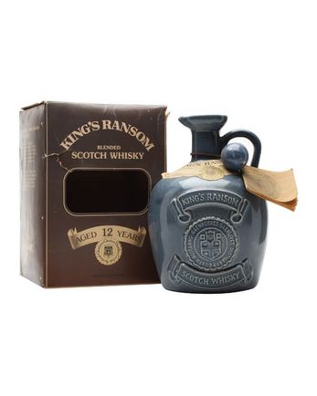King's Ransom 12 Year Old Bottled 1970s Blue Decanter