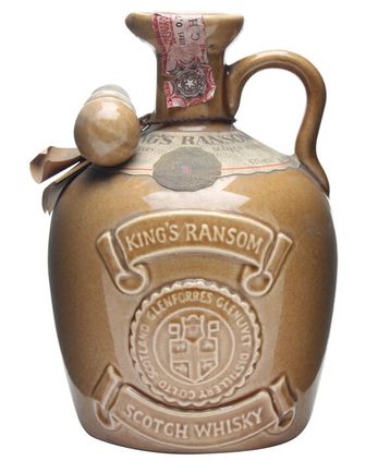 King's Ransom 12 Year Old Brown Ceramic Bottled 1980s