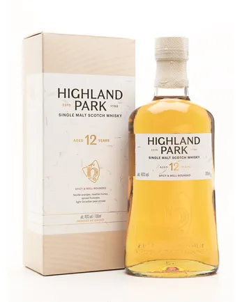 Highland Park 12 Year Old sunset packaging