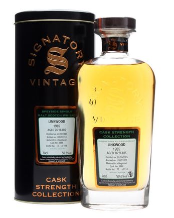 Linkwood 1985 26 Year Old Cask #3888 Signatory Cask Strength Collection