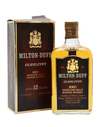 Miltonduff Glenlivet Bottled 1970s Flat Bottle