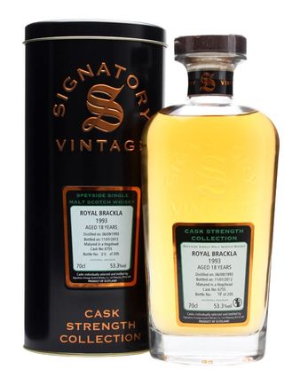 Royal Brackla 1993 18 Year Old Cask #6755 Signatory Cask Strength Collection