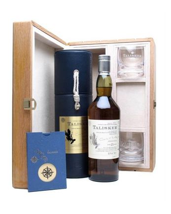 Talisker 25 Year Old Sea Chest Gift Pack 2 Glasses