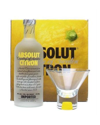 Absolut Citron Vodka Gift Pack with 4 glasses