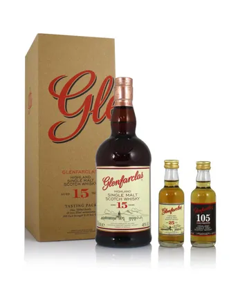 Glenfarclas 15 Year Old with 21 & 25 y/o miniatures